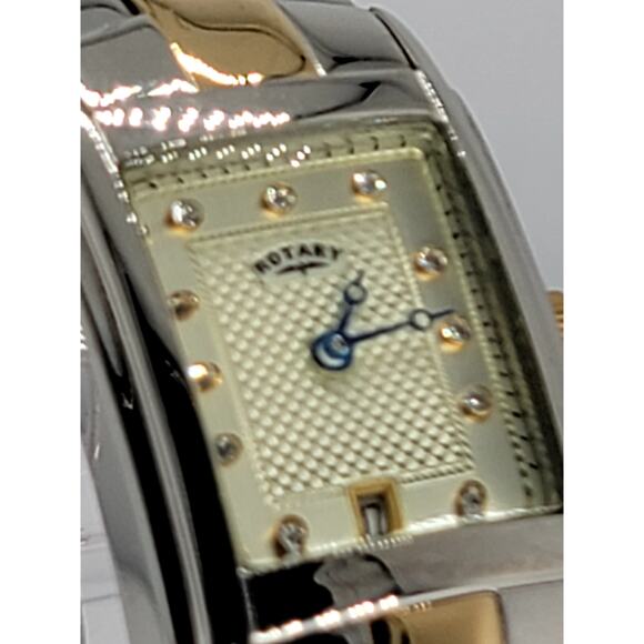 Elegant Rotary Two-Tone Rectangular Dial Watch – Stainless Steel and Gold-Tone - Picture 3 of 8